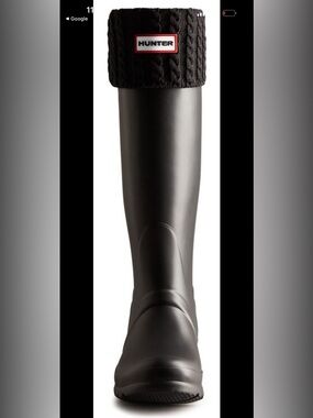 Hunter Womens Recycled Mini Cable Tall Socks Womens Boot black Sz 8-10